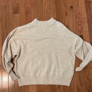 H&M cream sweater with decorative pearls